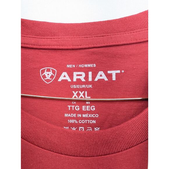 New Men's Ariat Patriot Buffalo Coin T-Shirt in Brick Red size XXL - Picture 7 of 8